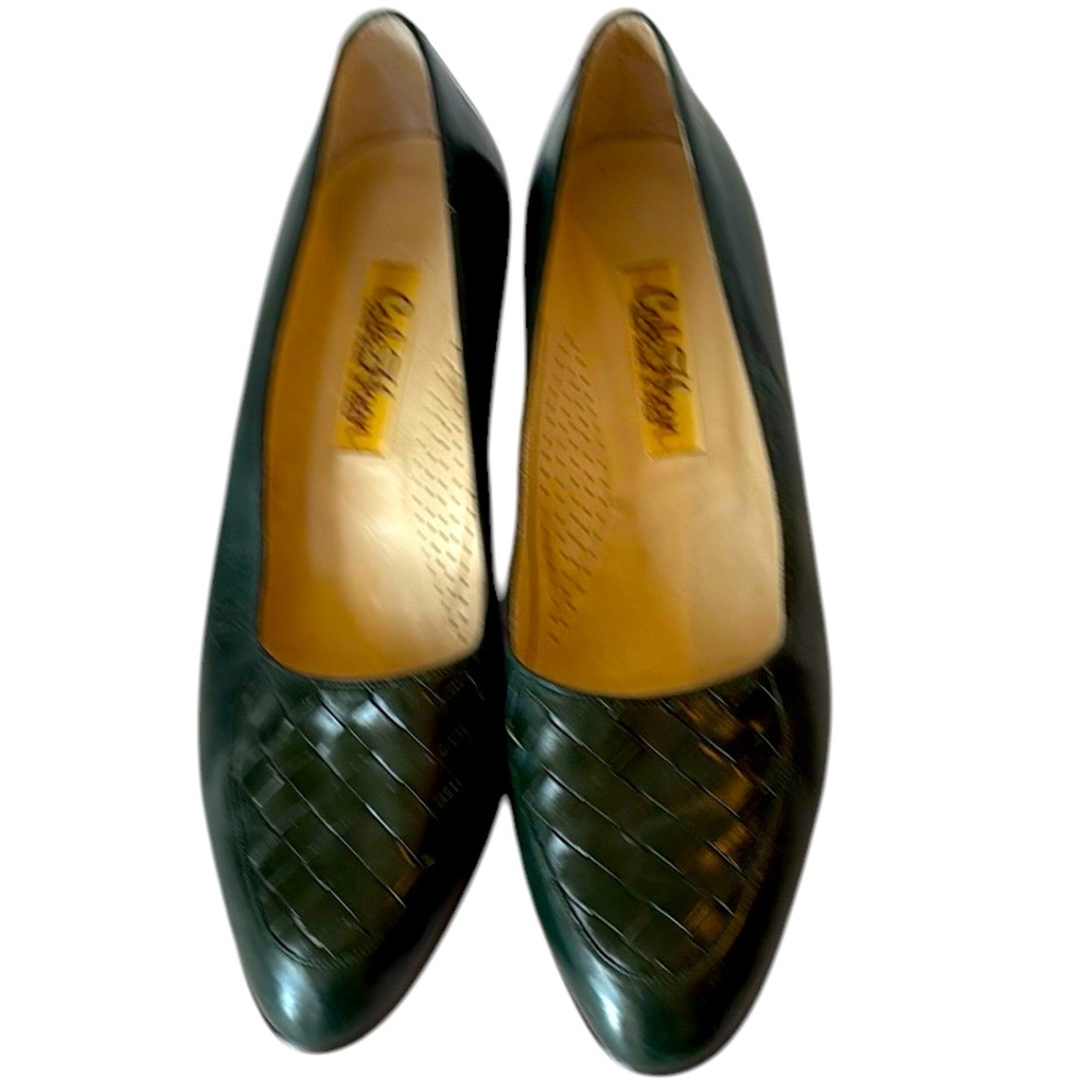 Cole Haan leather, Italian handmade, Hunter Green, weave accent on top, 9.5/10 - Picture 2 of 10